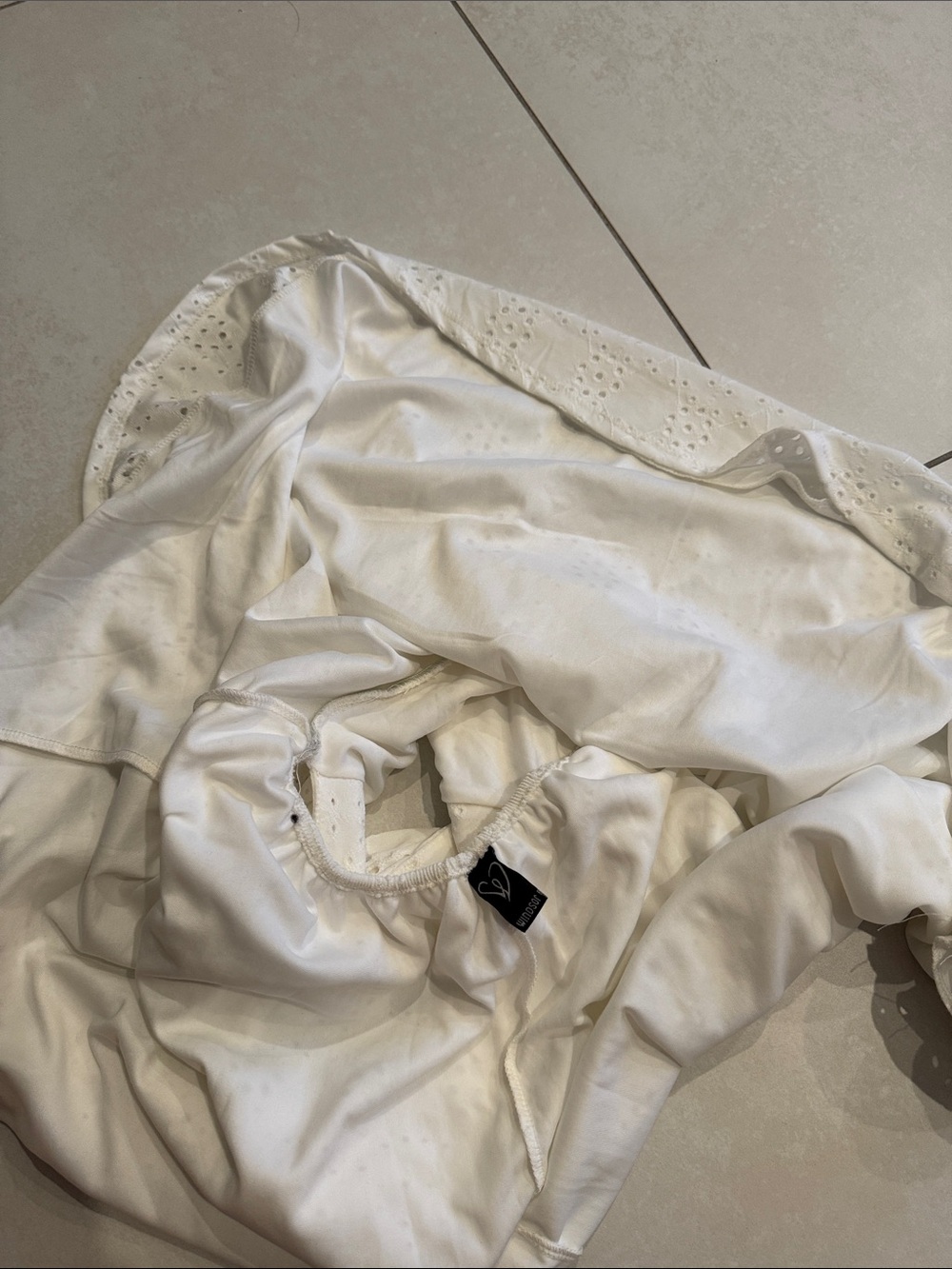 White Eyelet Sundress with Spaghetti Straps - Picture 6 of 6